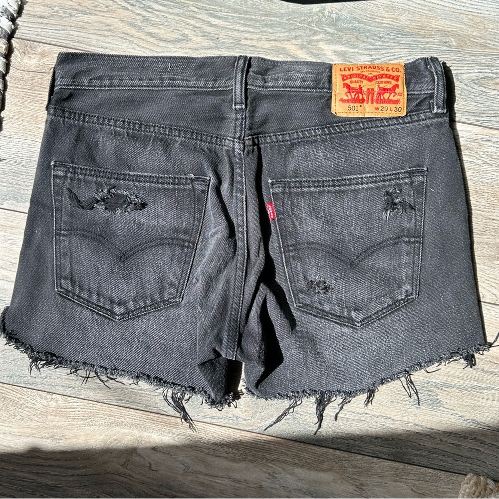 Vintage Levi Cutoffs - black denim, size 29 waist